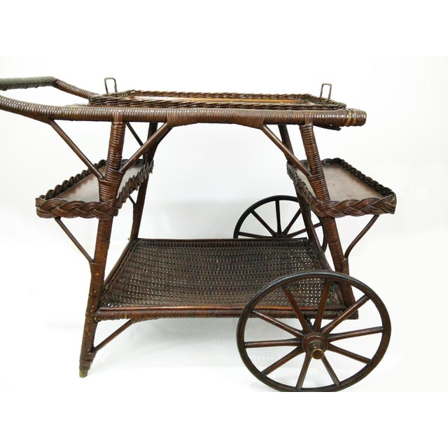 Antique Wicker Tea Cart Chairish