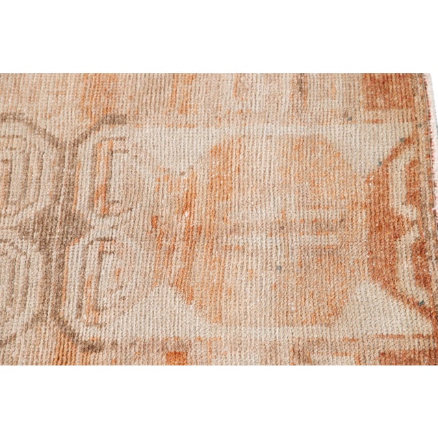Mid 20th Century Vintage Turkish Handmade Beige Medallion Wool Runner For Sale - Image 9 of 13
