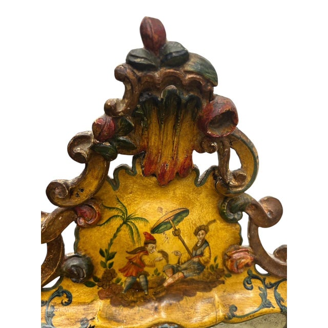 18th Century Style Venetian Yellow Ground & Floral Dressing Table W/Mirror, Early 20th Century For Sale In Washington DC - Image 6 of 7
