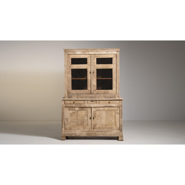 Brown 19th Century Oak Cabinet with Mesh Doors For Sale - Image 8 of 13
