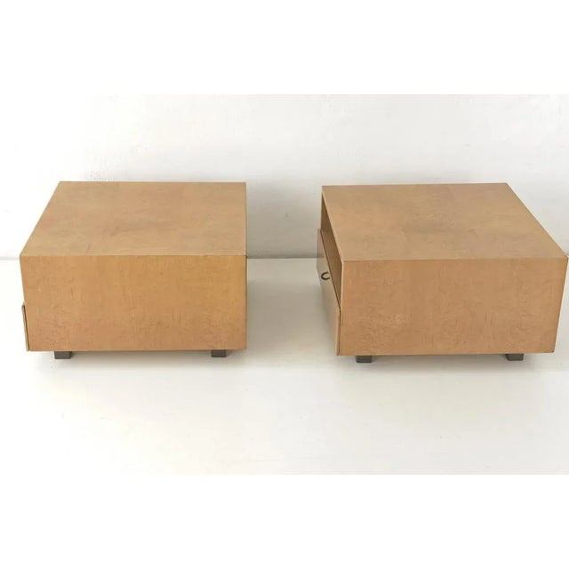 1970s Large Side Tables in Birds Eye Maple attributed to Giovanni Offredi for Saporiti Italia, Italy, 1975, Set of 2 For Sale - Image 5 of 13