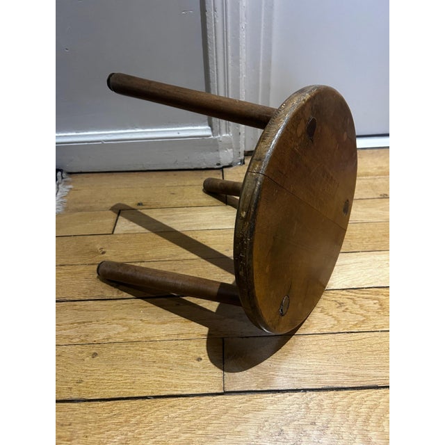 Wood Scandinavian Brutalist Stool, 1950s For Sale - Image 7 of 10