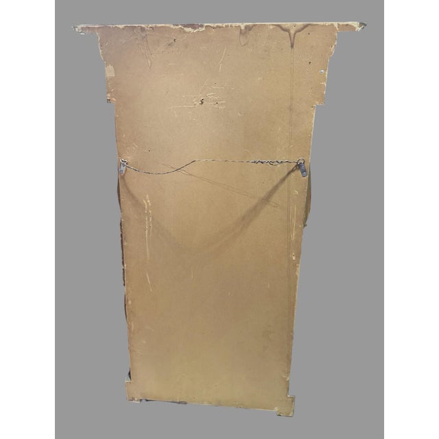 Antique American Empire Style Gilt Pier Hall Mirror Column Rosette 36” X 22” For Sale - Image 10 of 10
