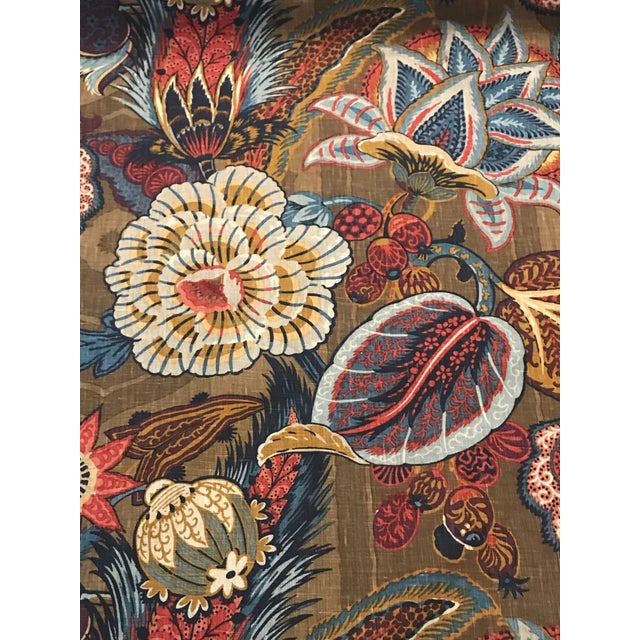 Country Schumacher Zanzibar Linen Print Fabric 4 Continuous Yards