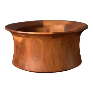 Mid-Century Modern Sculptural Walnut Decorative Serving Bowl