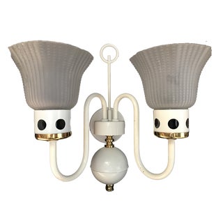 Vintage Wall Lamp in Metal and Glass, 1970s For Sale