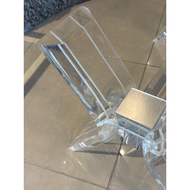 Vintage Modern Lucite X Base Cocktail Coffee Table Base For Sale In West Palm - Image 6 of 12