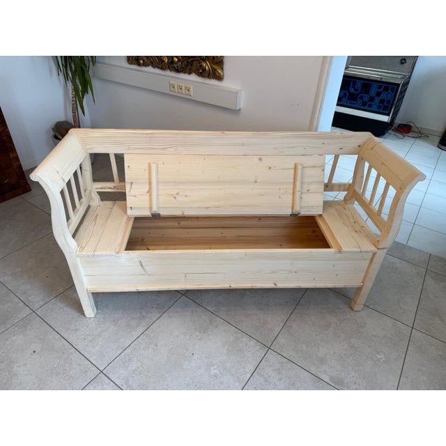 Rustic Wood Kitchen Bench For Sale - Image 3 of 18