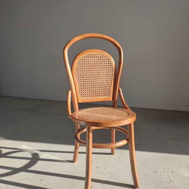 Vintage Natural Wood Cane Chair, 1980s For Sale - Image 18 of 18