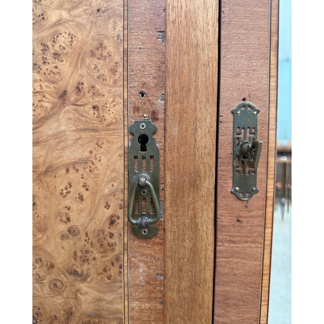 Large Art Deco Wardrobe in Speckled Maple, 1930s For Sale - Image 12 of 17
