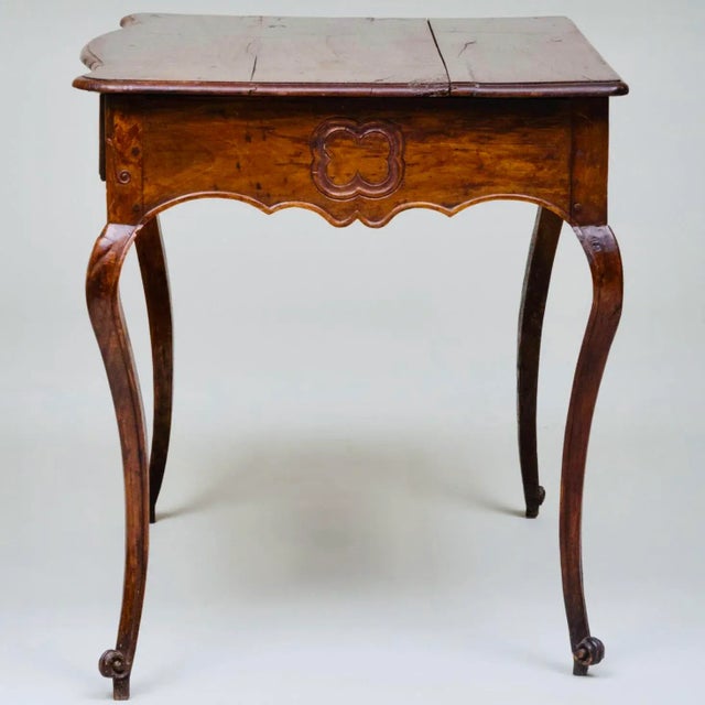 French Provincial French Provincial Louis XV Period Carved Walnut Writing Table or Side Table For Sale - Image 3 of 13