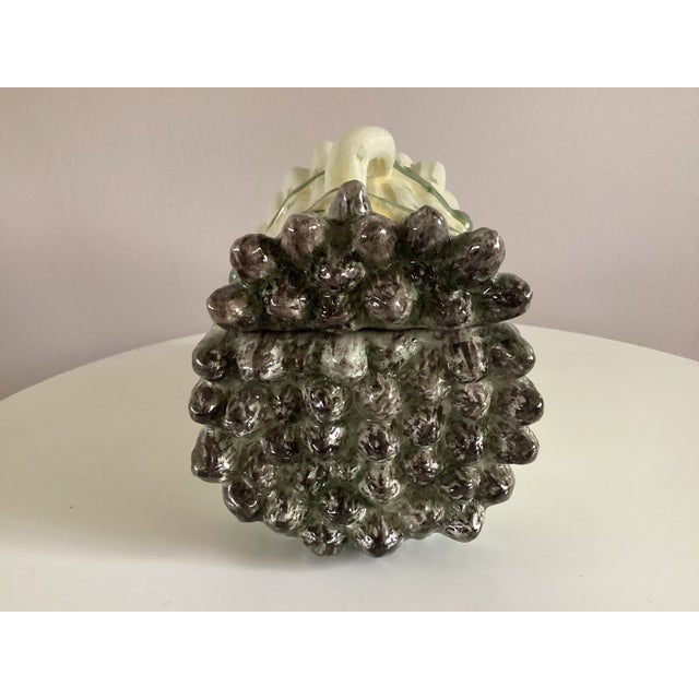 Majolica Style Covered Serving Dosh Shaped Like a Bunch of Asparagus For Sale - Image 4 of 11