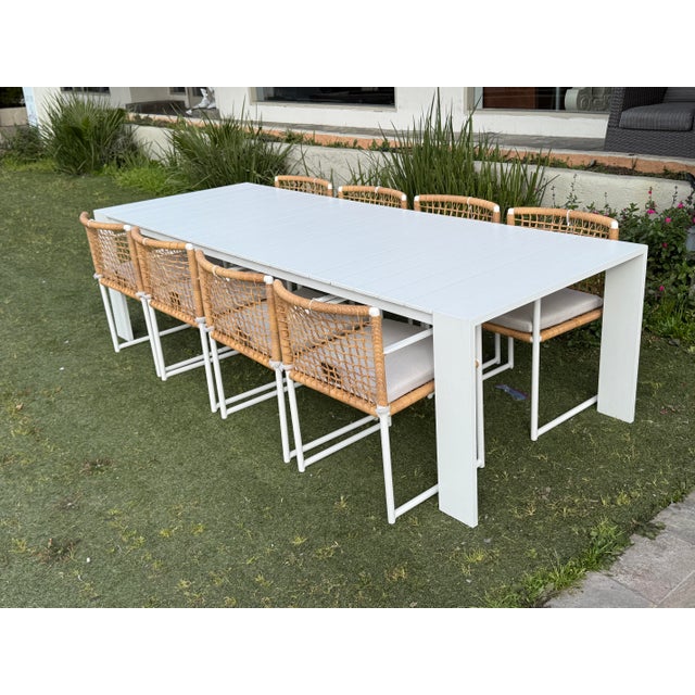 Harbour Outdoor Hayman Aluminum Dining Table, White For Sale - Image 11 of 12