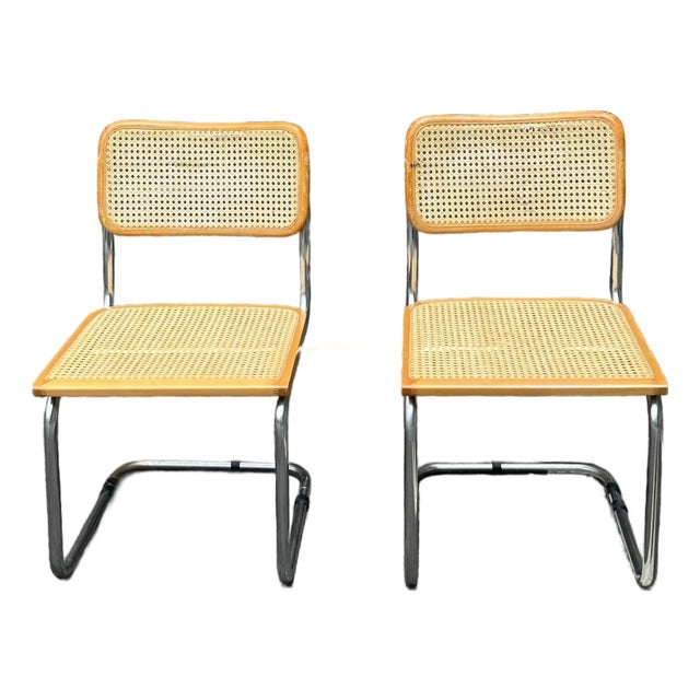 Mid-Century Modern Cesca Chairs Attributed to Marcel Breuer For Sale