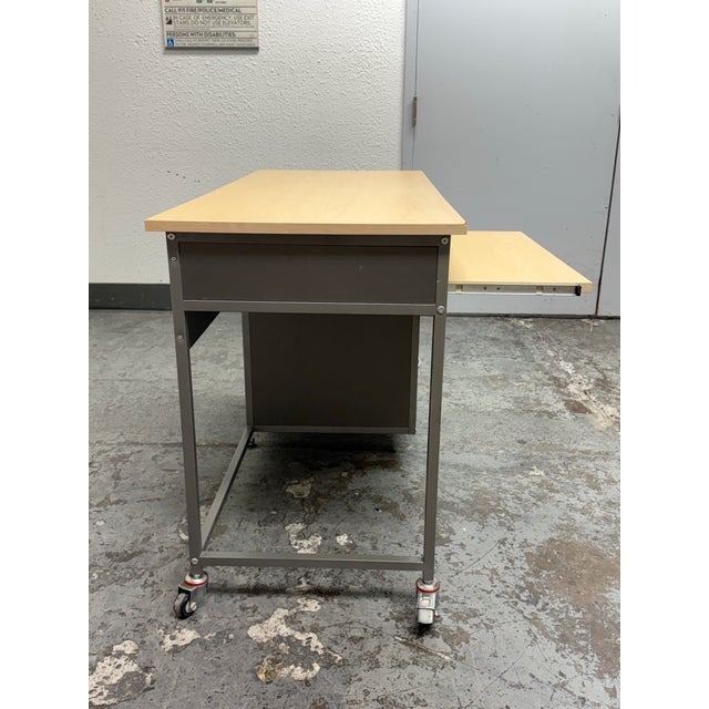 Yellow Pottery Barn Industrial Locker Room Collection Desk For Sale - Image 8 of 12