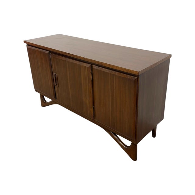 Adrian Pearsall Vintage Mid-Century Modern Sideboard Credenza With Adrian Pearsall Style Base For Sale - Image 4 of 7