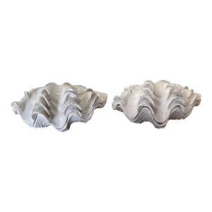 Late 20th Century Gallary Style Faux Seashell on Black Wood Bases- a Pair