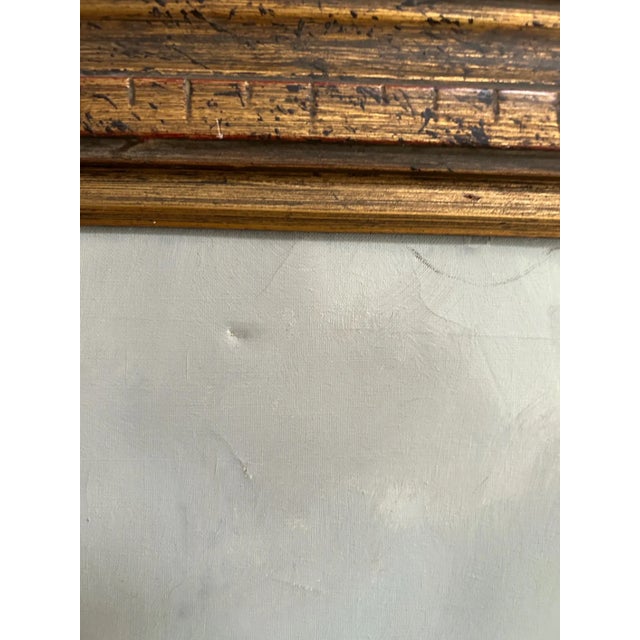 Vintage Oil Painting: Mountain Lake Scene in Gilded Frame For Sale In Kansas City - Image 6 of 8