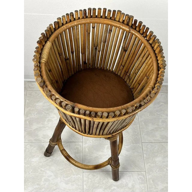 Vintage Italian Bamboo Carrier, 1970s For Sale - Image 3 of 8