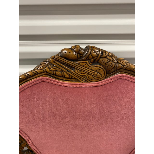 1980s 1980s Victorian Style Rose Pink Wingback Chair For Sale - Image 5 of 12