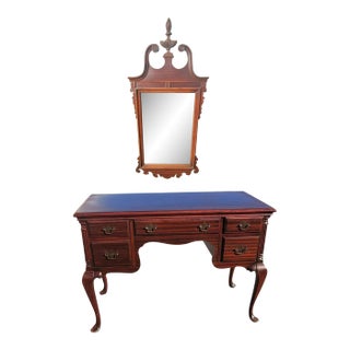 Early 1900s Chippendale Mahogany Desk For Sale