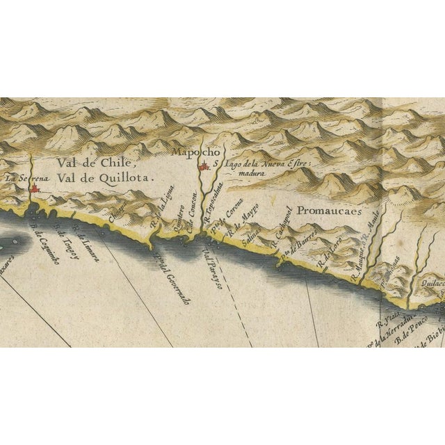 Antique Chile Map Blaeu, 1642 For Sale - Image 9 of 11