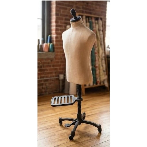 Mid 20th Century Industrial Tailor's Dress Form Mannequin on Cast Iron Spring Base For Sale - Image 4 of 4