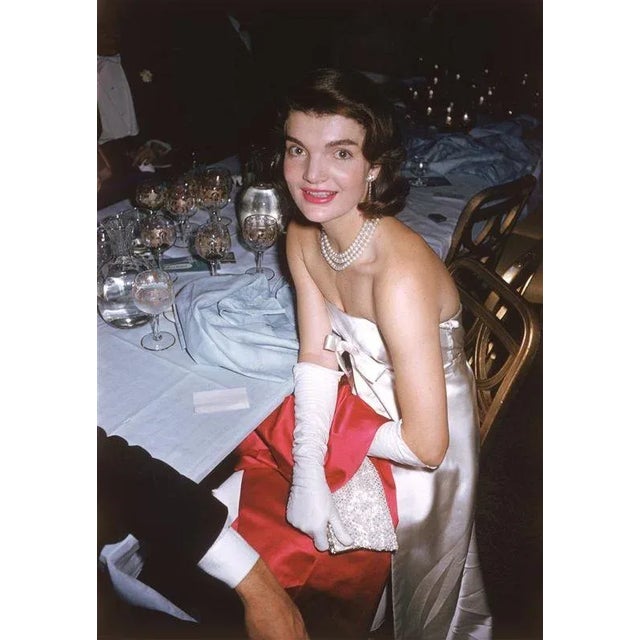 Jackie K 1961 Jacqueline Kennedy (Jackie Onassis) (1929 – 1994) wife of Senator Jack Kennedy at an ‘April in Paris’ ball....