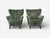 Mid-Century Modern Ilmari Lappalainen, Lounge Chairs, Beech, Green Fabric, Finland, 1950s For Sale - Image 3 of 11