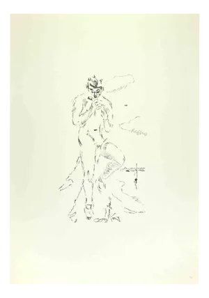 Filippo De Pisis, Flutist, Lithograph, 1968