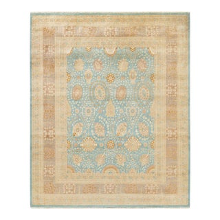 Mogul Collection Hand-Knotted Area Rug - Light Blue 8' 4" x 10' 0" For Sale