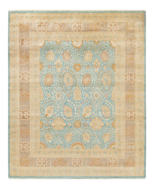 Mogul Collection Hand-Knotted Area Rug - Light Blue 8' 4" x 10' 0"