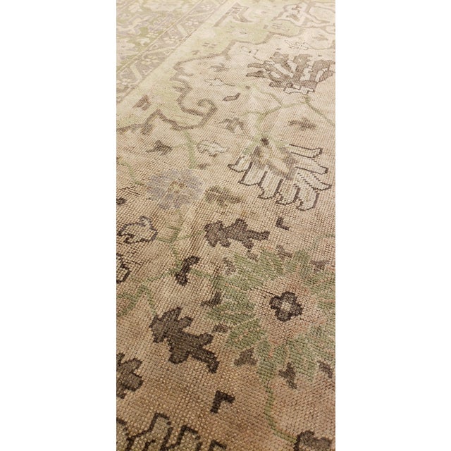 Antique Oushak Carpet, Handmade Oriental Rug, Soft, Taupe, Brown, Beige For Sale - Image 10 of 15
