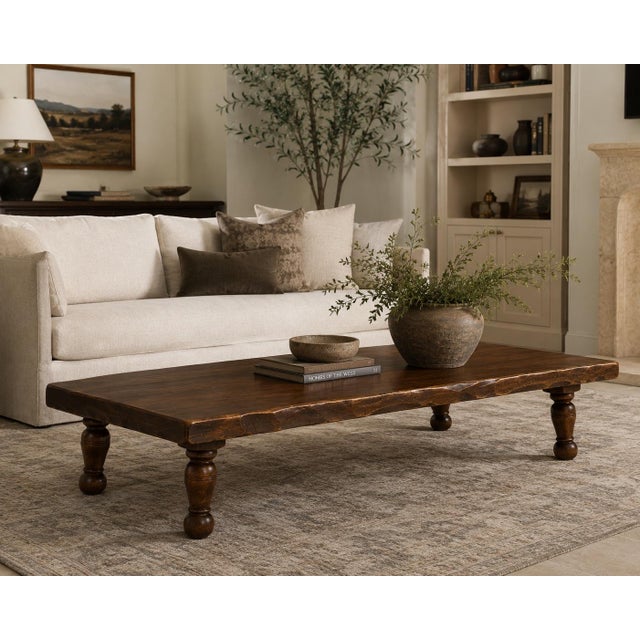 Late 20th Century Late 20th Century Rustic Primitive Solid Wood Coffee Table & Matching Two-Tier End Tables — Refinished in Old Chapel Satin Walnut For Sale - Image 5 of 6
