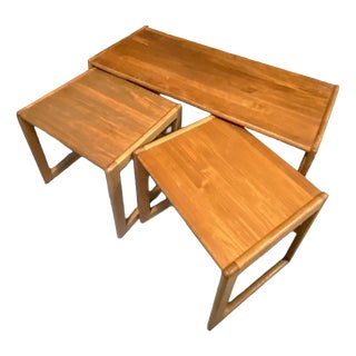 Mid-Century Nest of Three Teak Side Tables, 1970s, Set of 3 For Sale