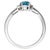 14KW Blue Zircon(.78) & Diamond Halo Ring, size 7 For Sale - Image 4 of 5