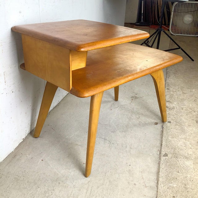Heywood-Wakefield Birch Step End Table in Wheat Finish For Sale - Image 9 of 12