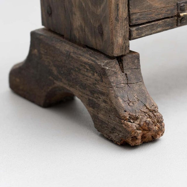 Large Spanish Hachero Candleholder in Stained Wood, 1930s For Sale - Image 4 of 14