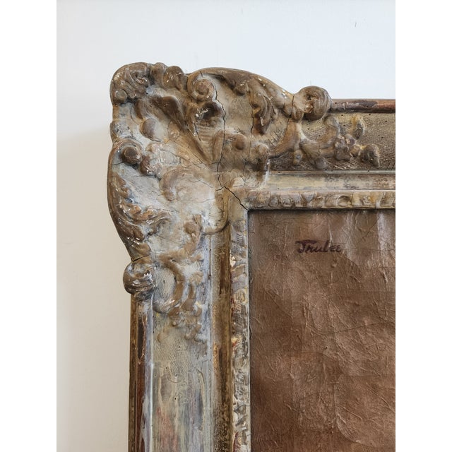 Wood Early 20th Century Girl and Friends Oil on Canvas Portrait by John Trubee For Sale - Image 7 of 18