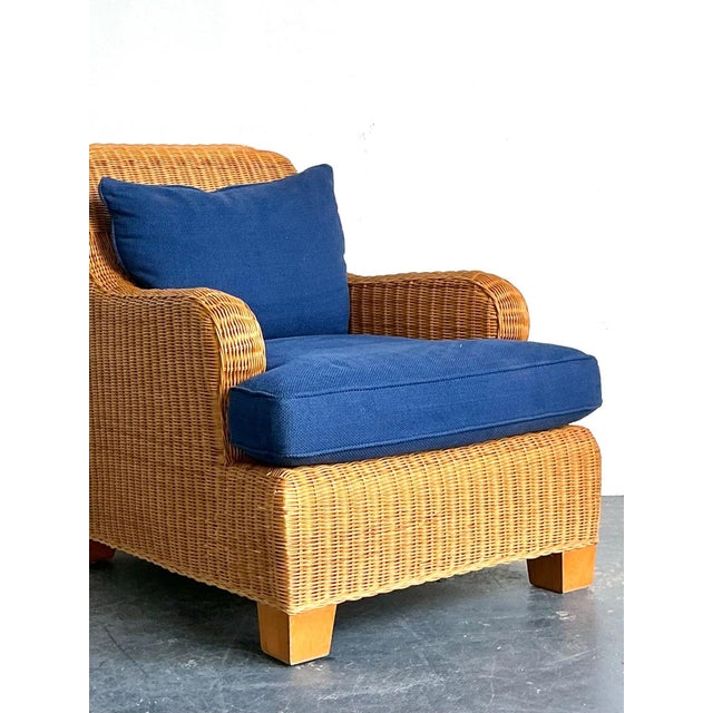 Vintage Ralph Lauren Woven Rattan Lounge Chair For Sale - Image 12 of 18