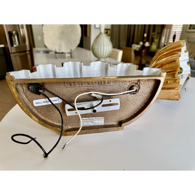 Pair Gilt Bronze Shell Wall Sconces by Boyd For Sale - Image 11 of 12