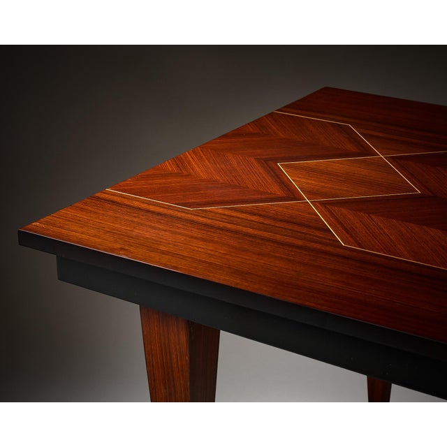 Macassar of Ebony Vintage Dining Table For Sale - Image 4 of 9