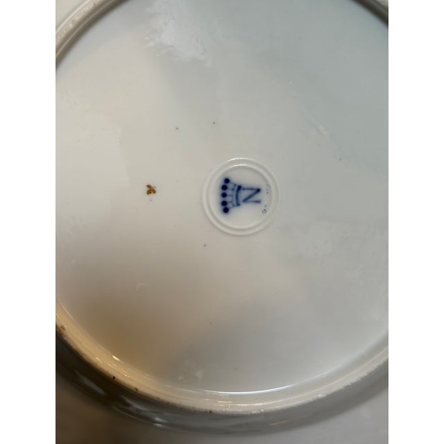 Antique 19c German Porcelain Armorial Crest Plate W Capodimonte Mark