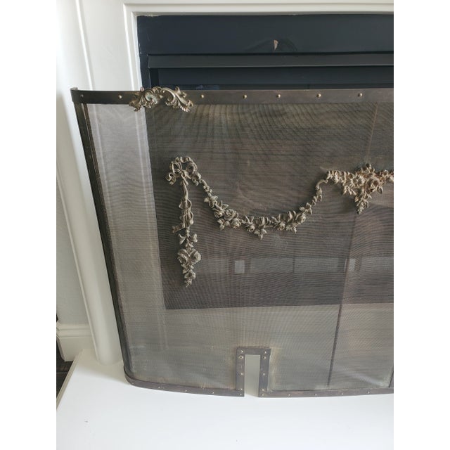 Antique French Fine Bronze 19th Century Fire Screen For Sale In San Diego - Image 6 of 13