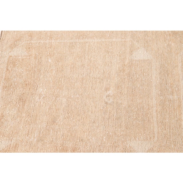 Vintage Turkish Handmade Beige Medallion Wool Runner For Sale - Image 9 of 10