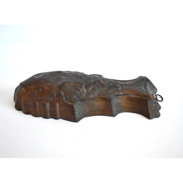 Rustic European Antique Copper Tin-Lined Fish Mould For Sale - Image 3 of 10
