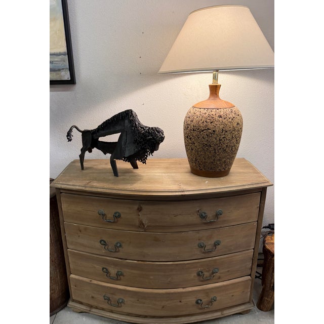 Wood Large Cork Lamp Vintage Milo Baughman Design , Warmth and Wood. For Sale - Image 7 of 9