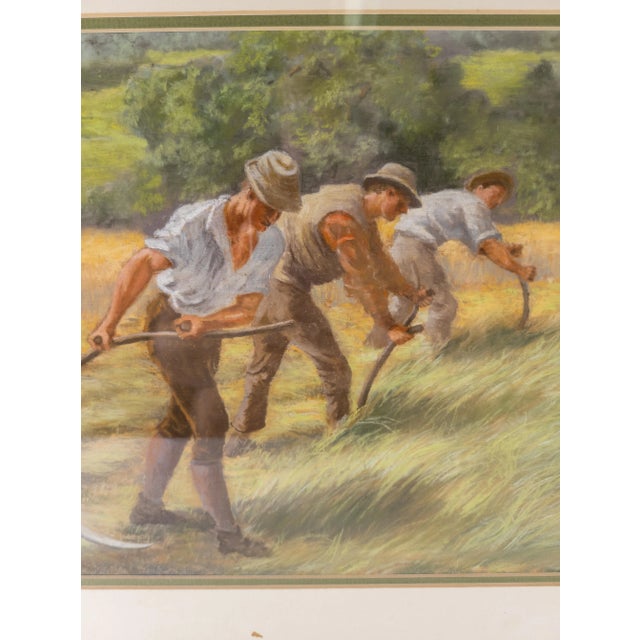 Paper Late 19th Century Pastel Painting "The Mowers" by Philip Richard Morris For Sale - Image 7 of 9