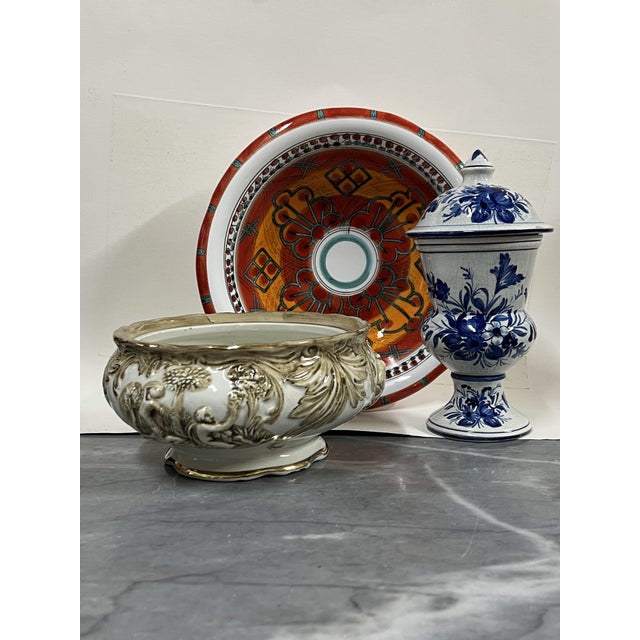 1950s Mediterranean Bowls and Jar from Capodimonte, Italy, 1950s, Set of 3 For Sale - Image 5 of 14