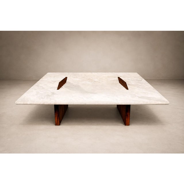 Limestone Coffee Table by Jorge Zalszupin in Rosewood & Marble, Brazil, 1959 For Sale - Image 16 of 18